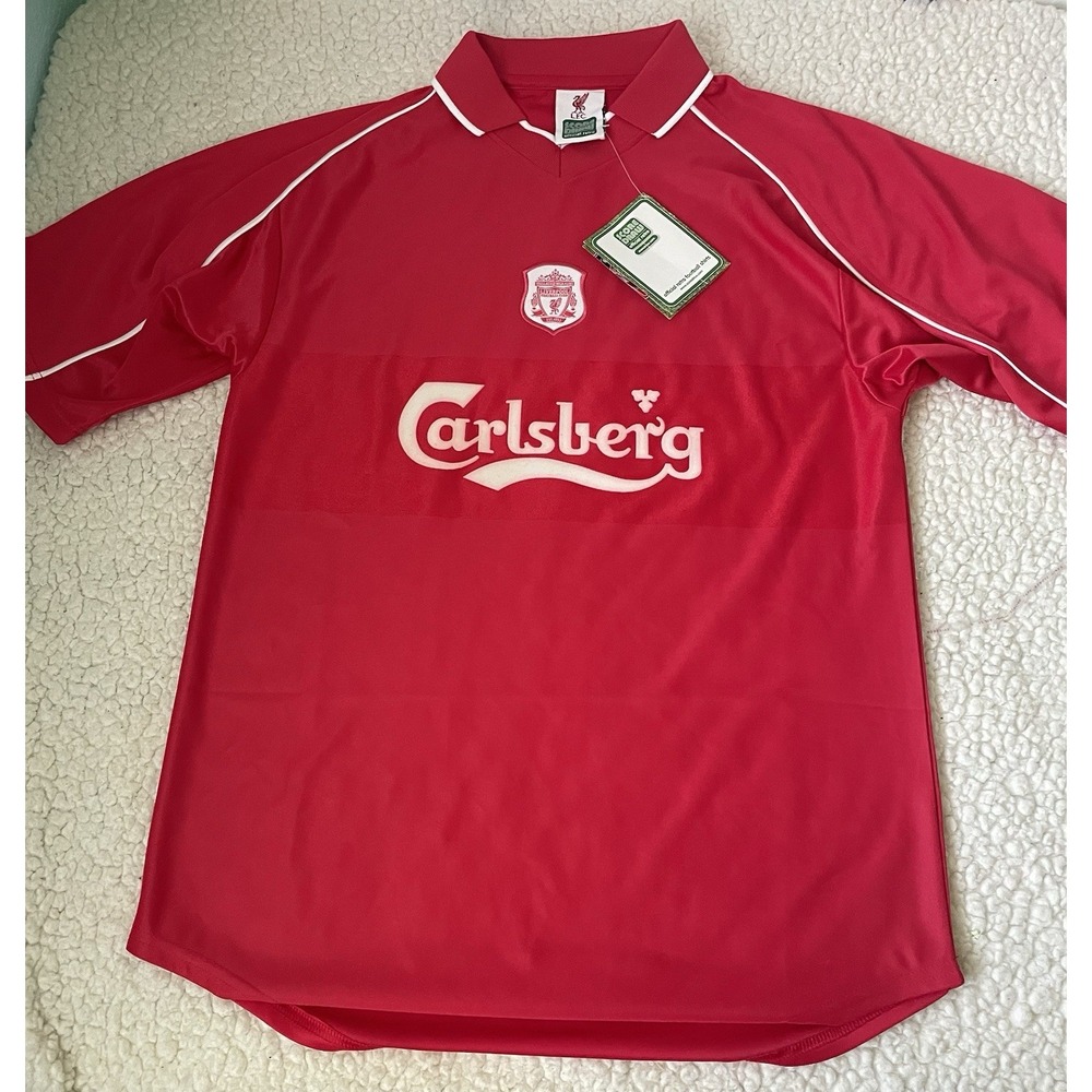 NWT Score Draw  Retro Soccer Jersey Red Medium Carlsberg